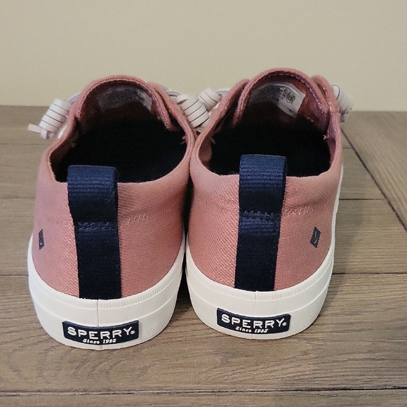Sperry Rose Pink Low-Top Canvas Sneakers with White Sole - Picture 3 of 4